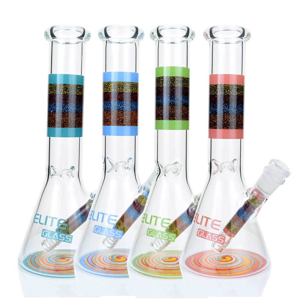 10" Elite Glass Beaker Water Pipe - Style 7 - Assorted