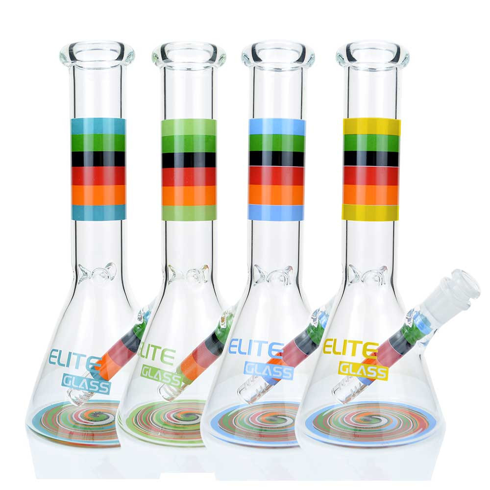 10" Elite Glass Beaker Water Pipe - Style 8 - Assorted