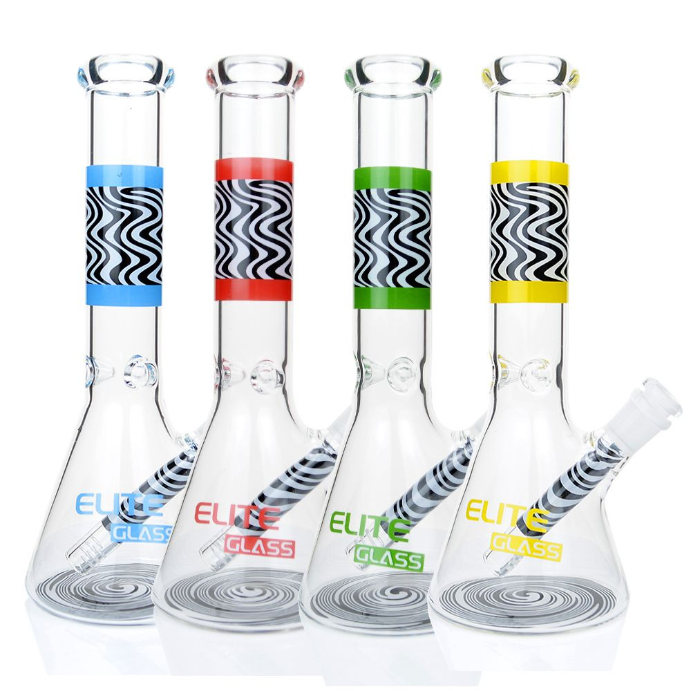 10" Elite Glass Beaker Water Pipe - Style 9 - Assorted