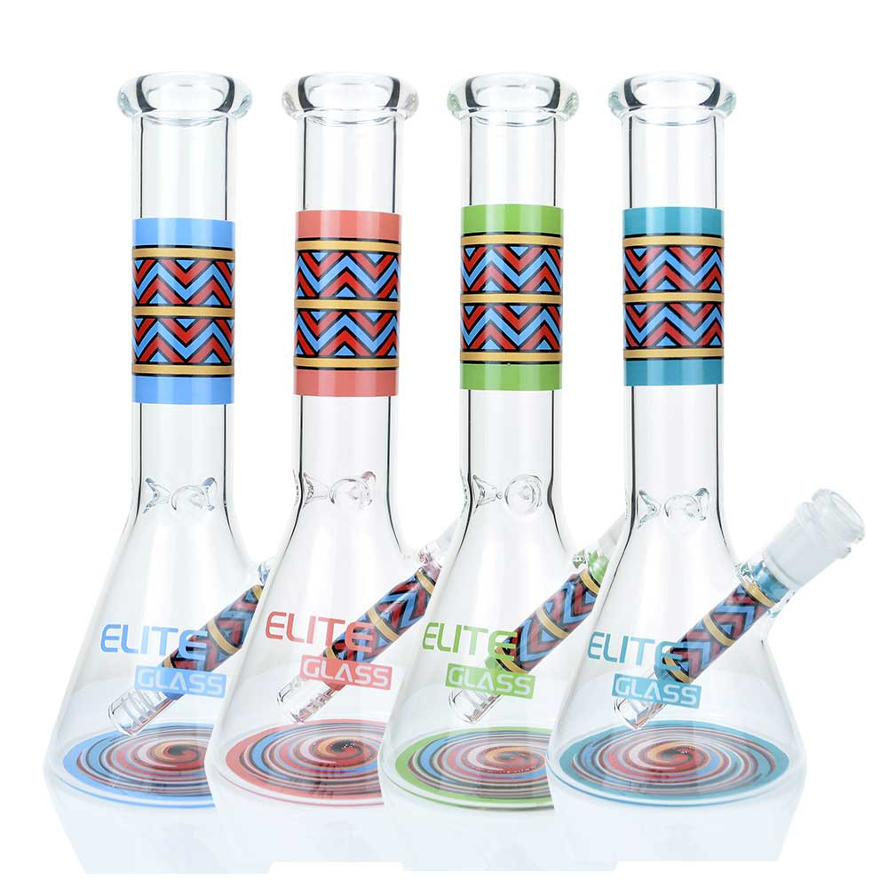 10" Elite Glass Beaker Water Pipe - Style 11 - Assorted