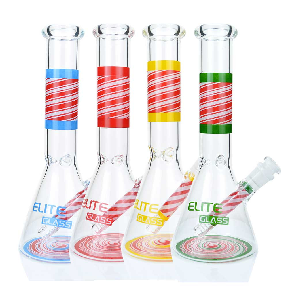 10" Elite Glass Beaker Water Pipe - Style 12 - Assorted
