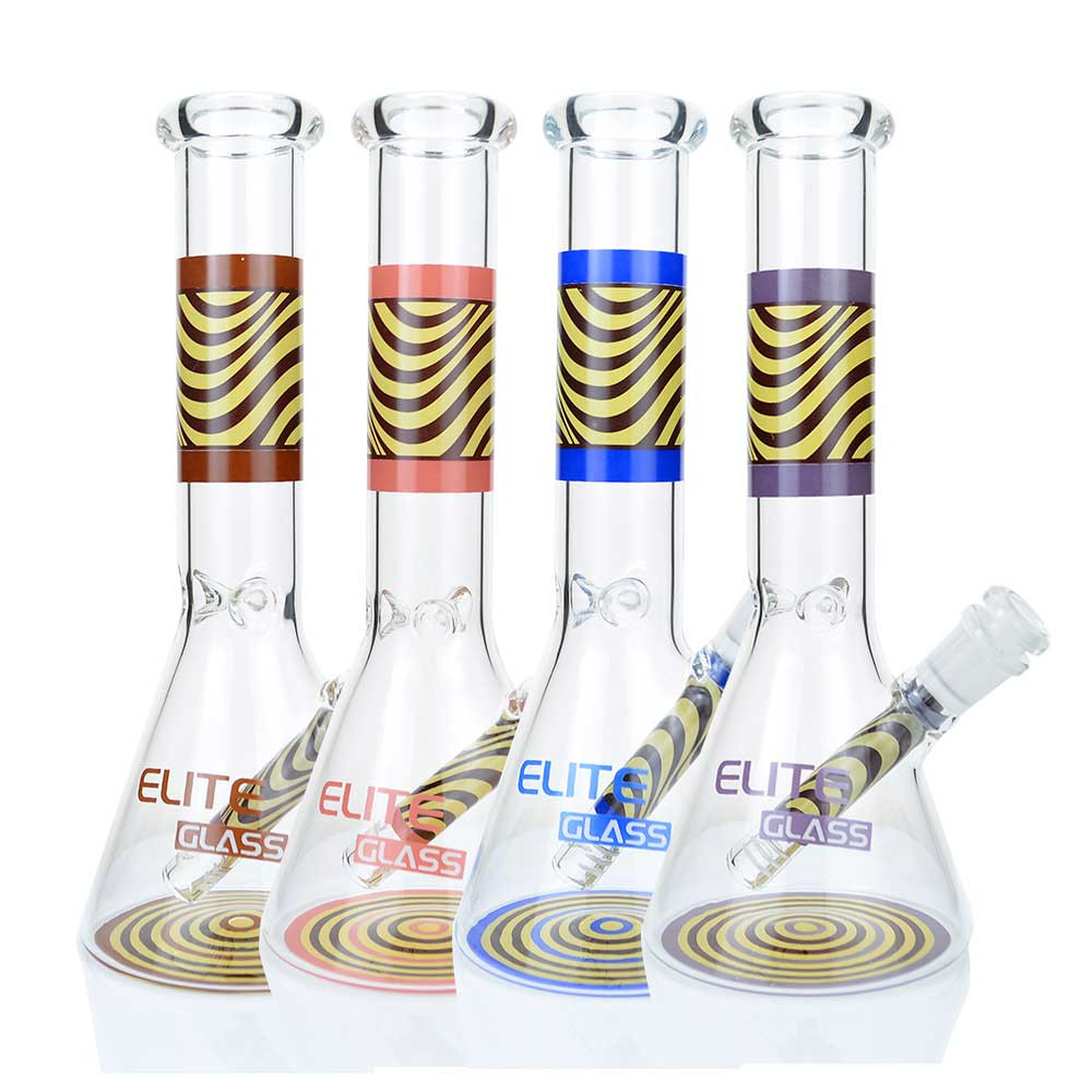 10" Elite Glass Beaker Water Pipe - Style 18 - Assorted