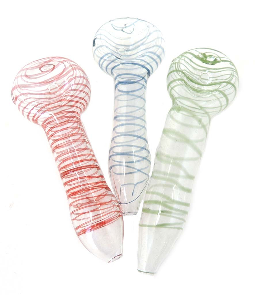 3" Spiral Peanut Glass Pipe - Assorted