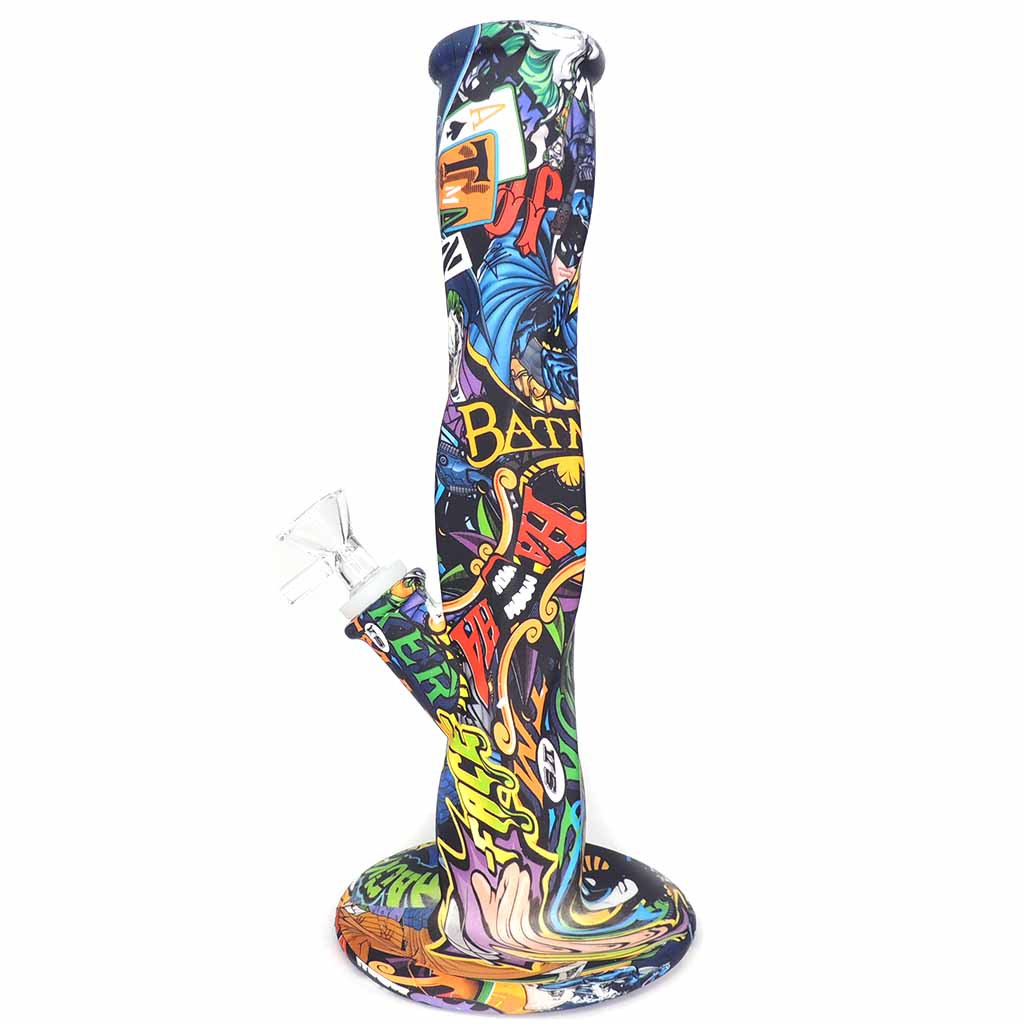 10" Printed Ribbed Silicone Water Pipe - Assorted