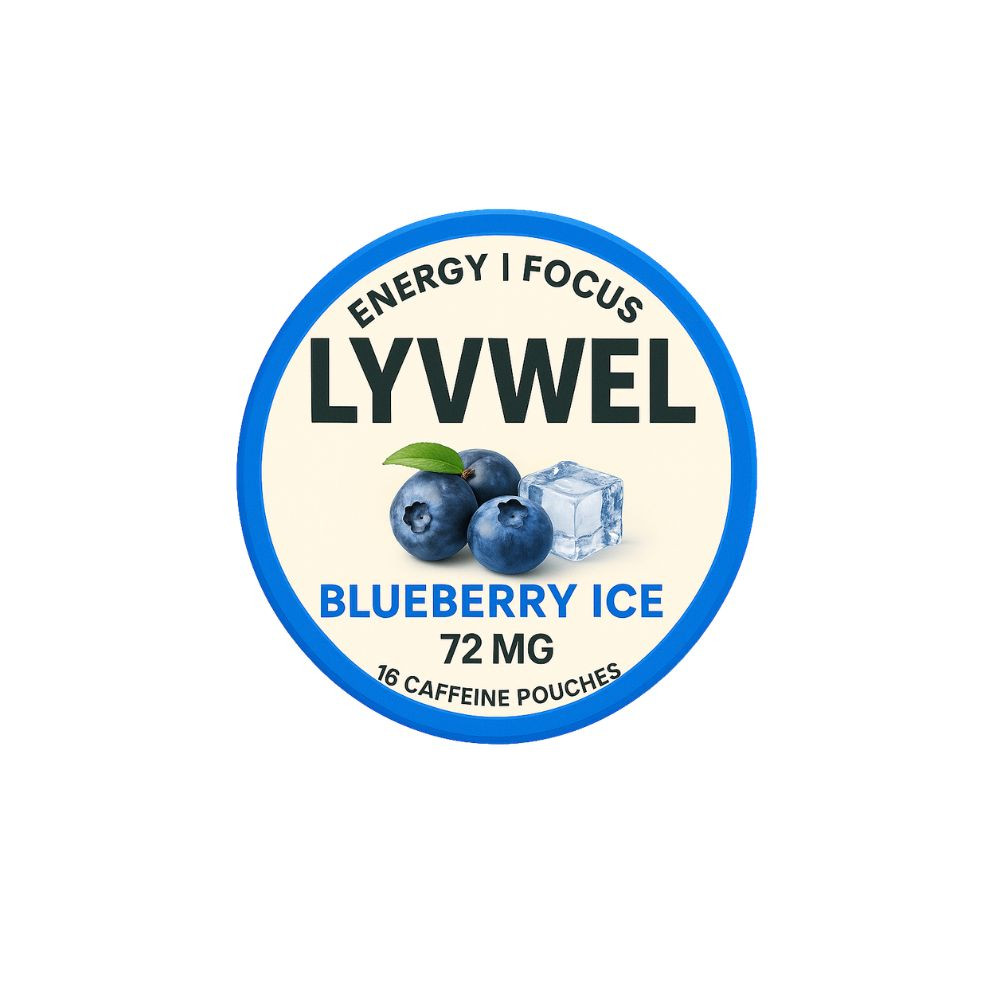 LyvWel 72mg Caffeine Energy Pouches - 5 ct. Box - Blueberry Ice