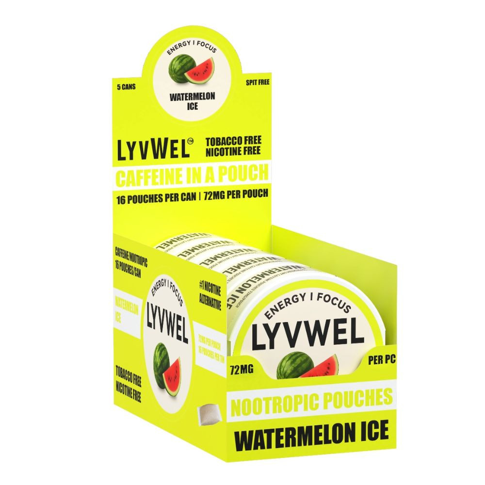 LyvWel 72mg Caffeine Energy Pouches - Starter Kit Display