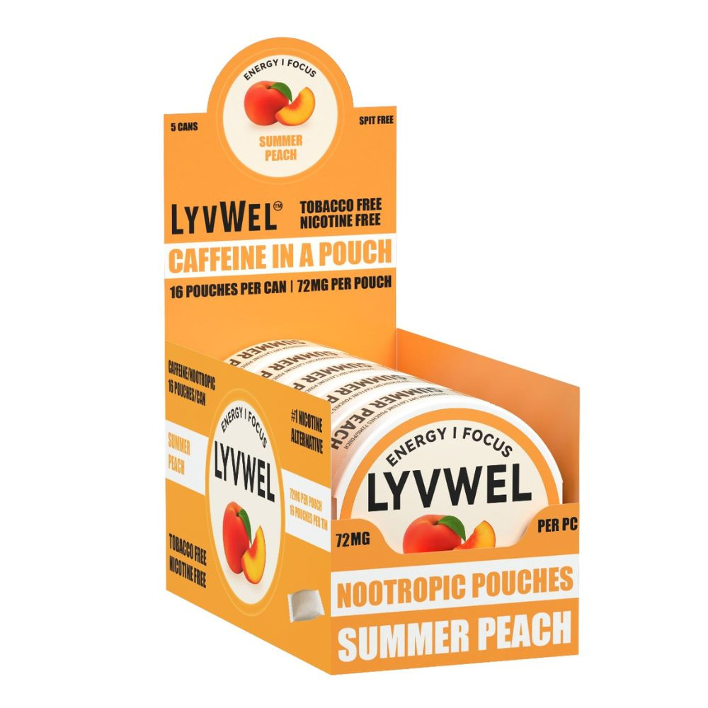 LyvWel 72mg Caffeine Energy Pouches - Starter Kit Display