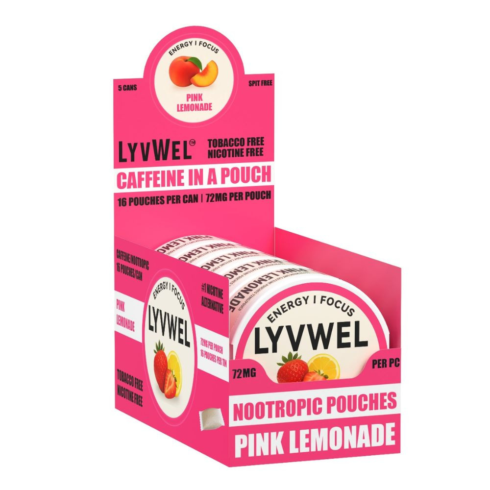 LyvWel 72mg Caffeine Energy Pouches - Starter Kit Display