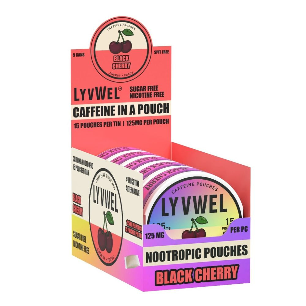 LyvWel 125mg Caffeine Energy Pouches - Starter Kit Display