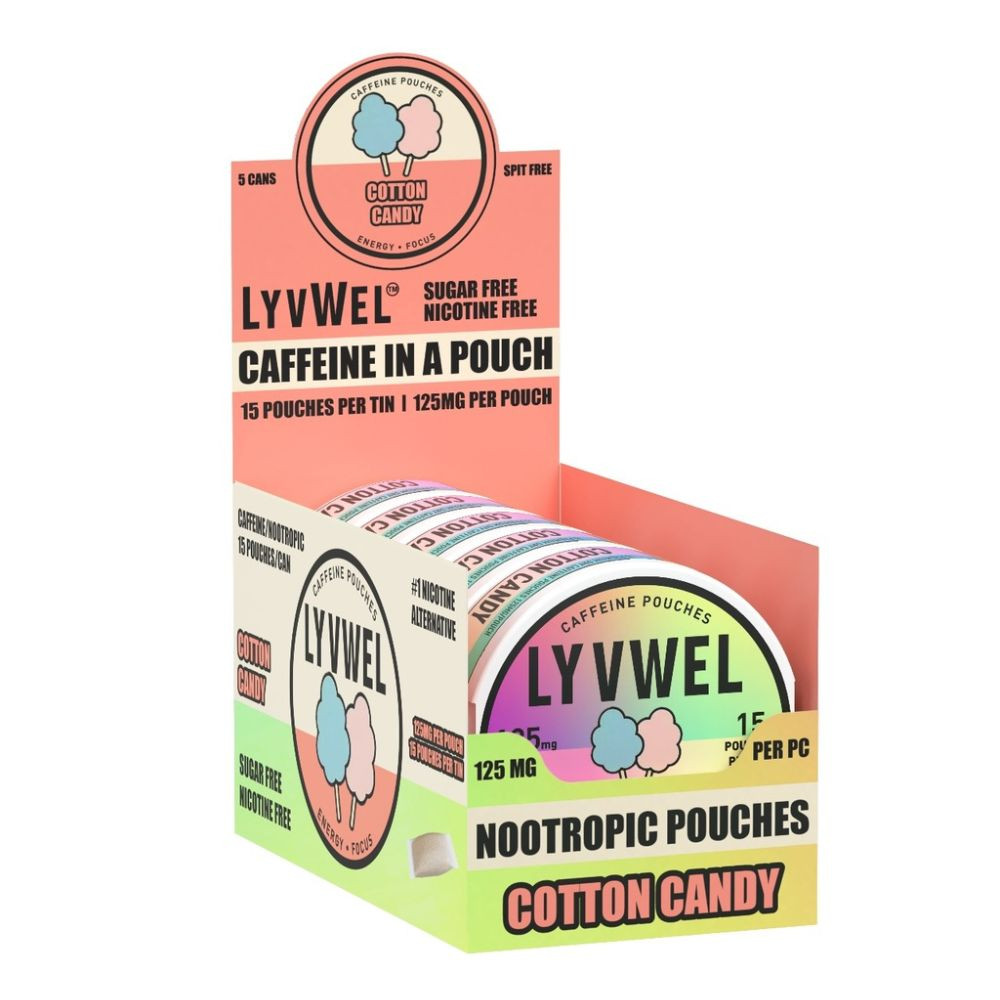 LyvWel 125mg Caffeine Energy Pouches - Starter Kit Display