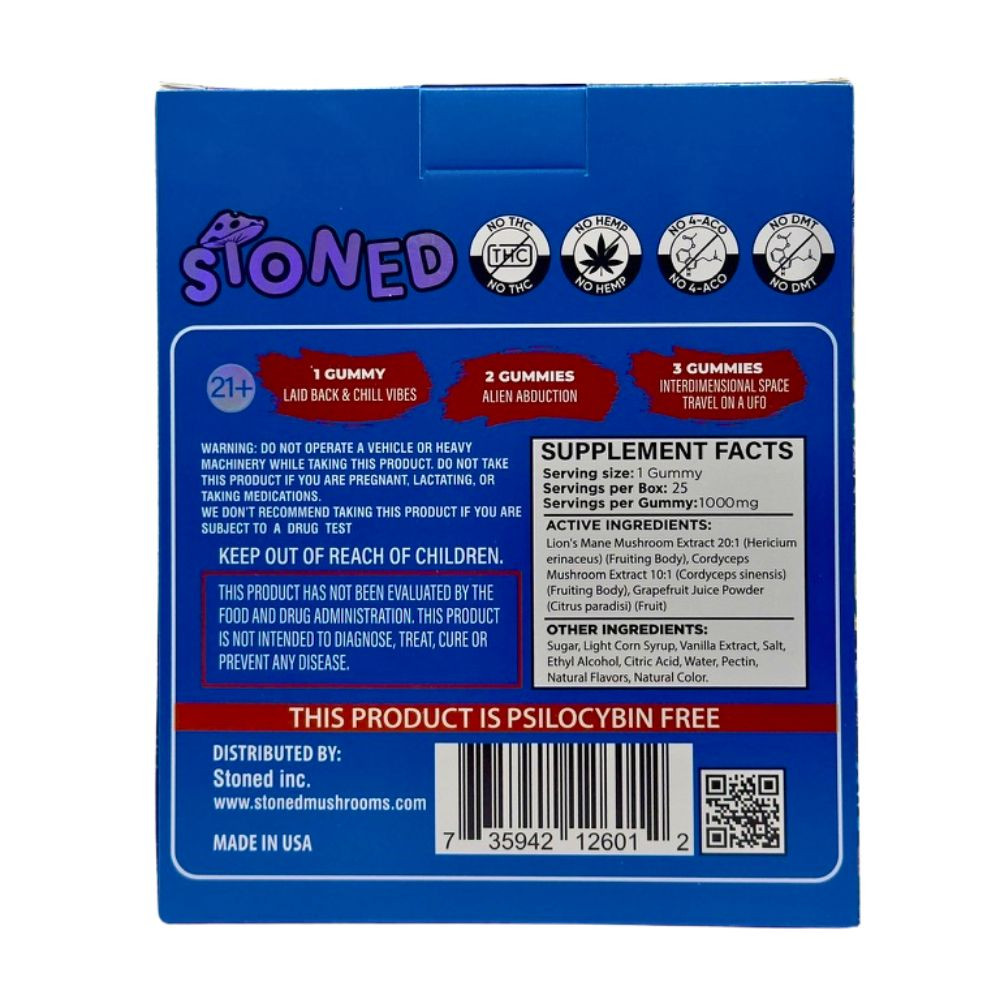 Stoned 1000mg Mushroom Gummies - 25 ct. Display