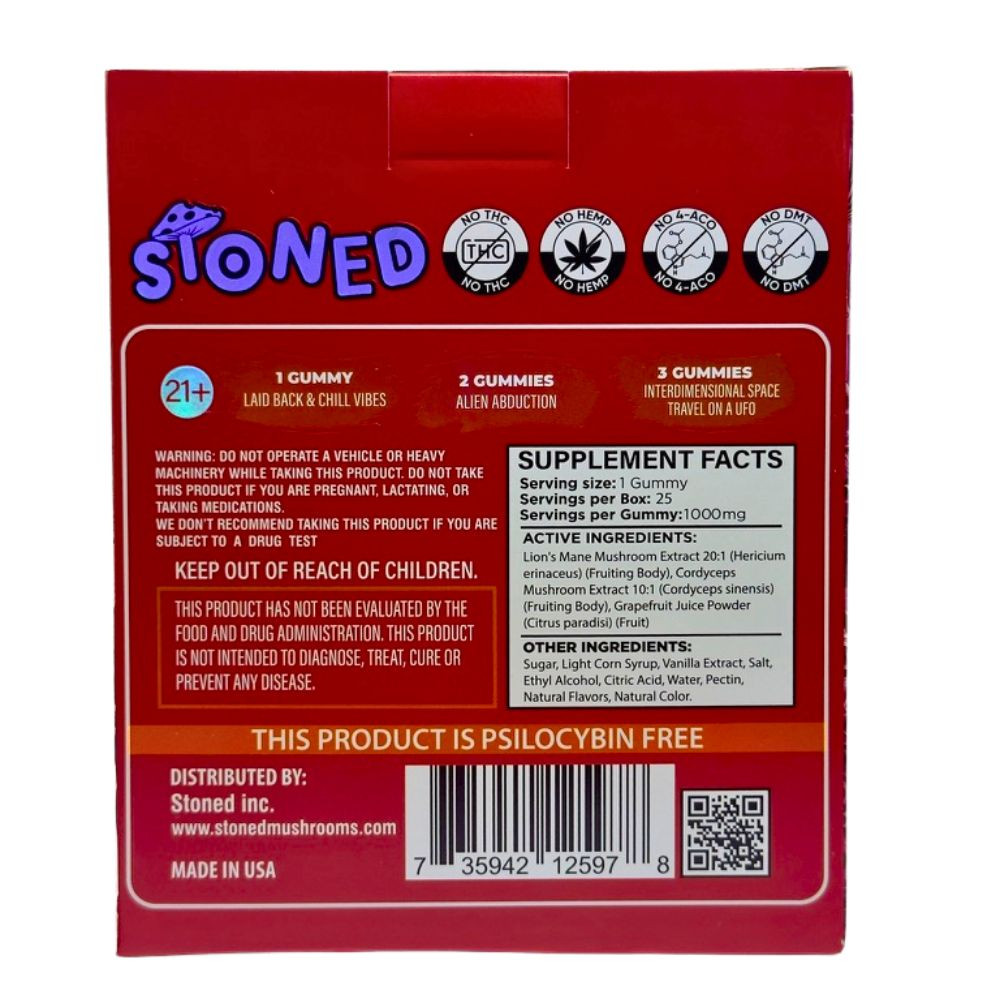 Stoned 1000mg Mushroom Gummies - 25 ct. Display