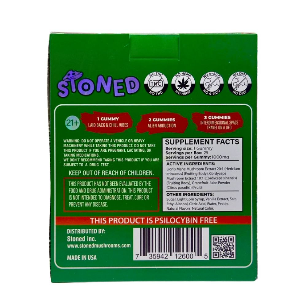 Stoned 1000mg Mushroom Gummies - 25 ct. Display