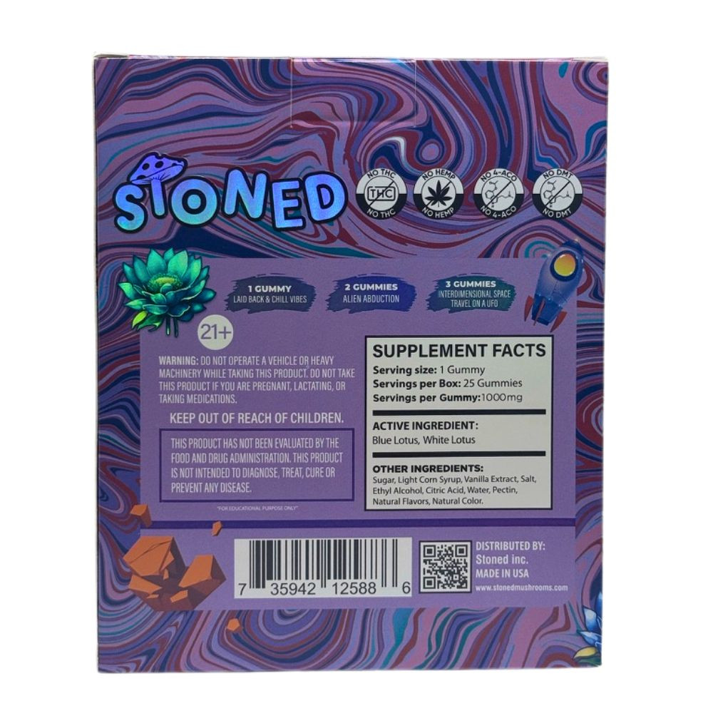 Stoned 1000mg Blue Lotus Gummies - 25 ct. Display