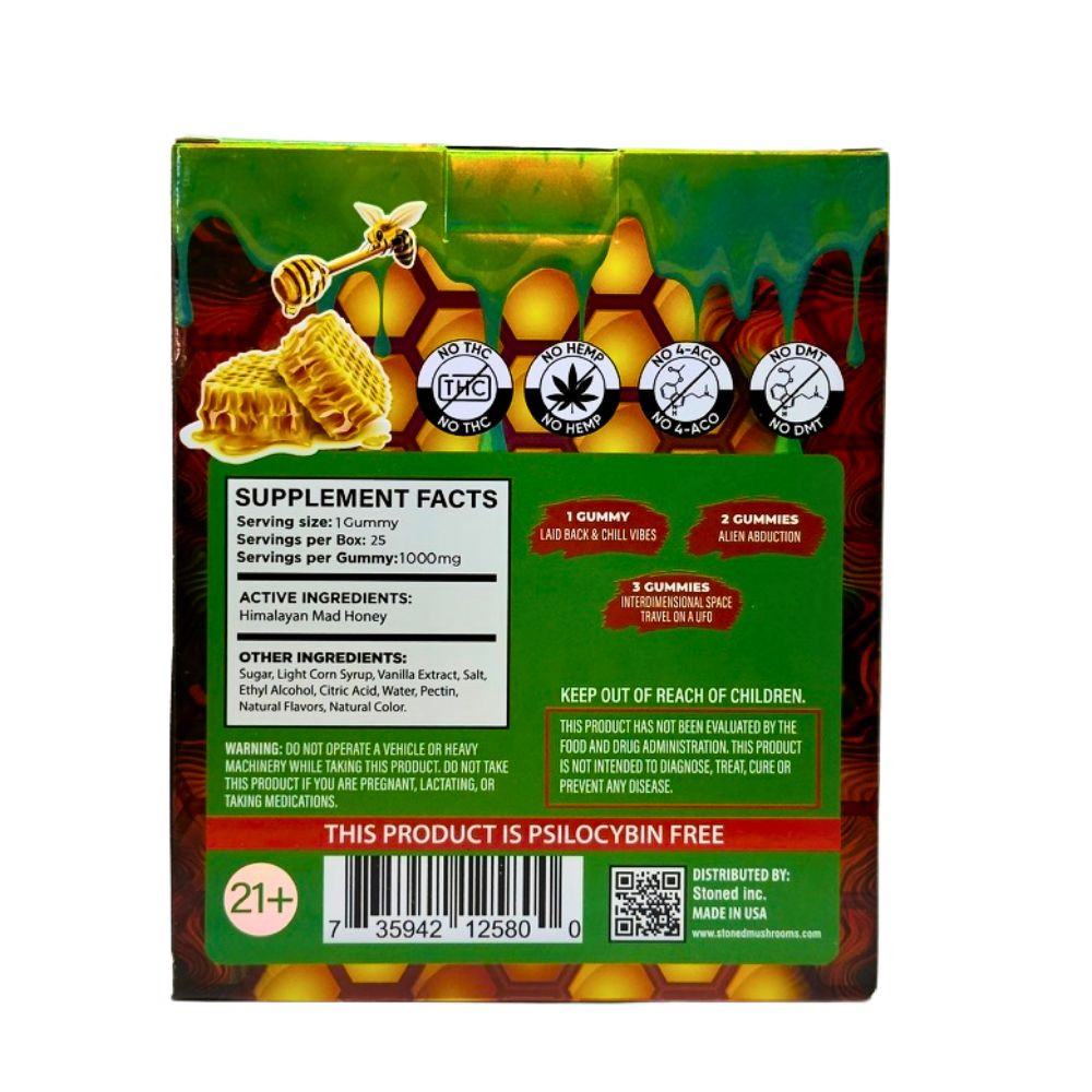 Stoned 1000mg Mad Honey Gummies - 25 ct. Display