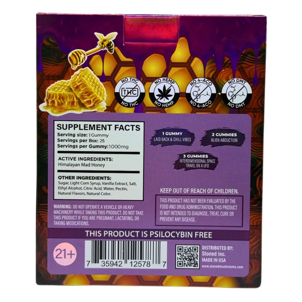 Stoned 1000mg Mad Honey Gummies - 25 ct. Display