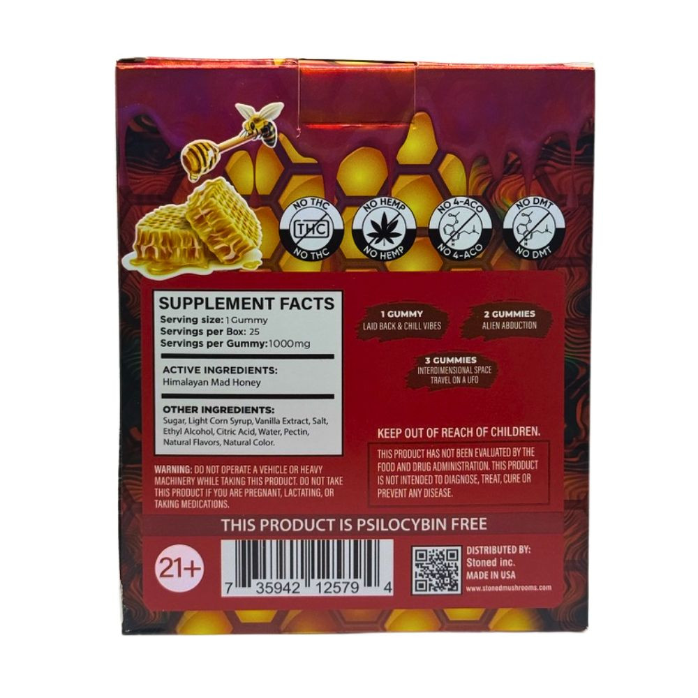 Stoned 1000mg Mad Honey Gummies - 25 ct. Display