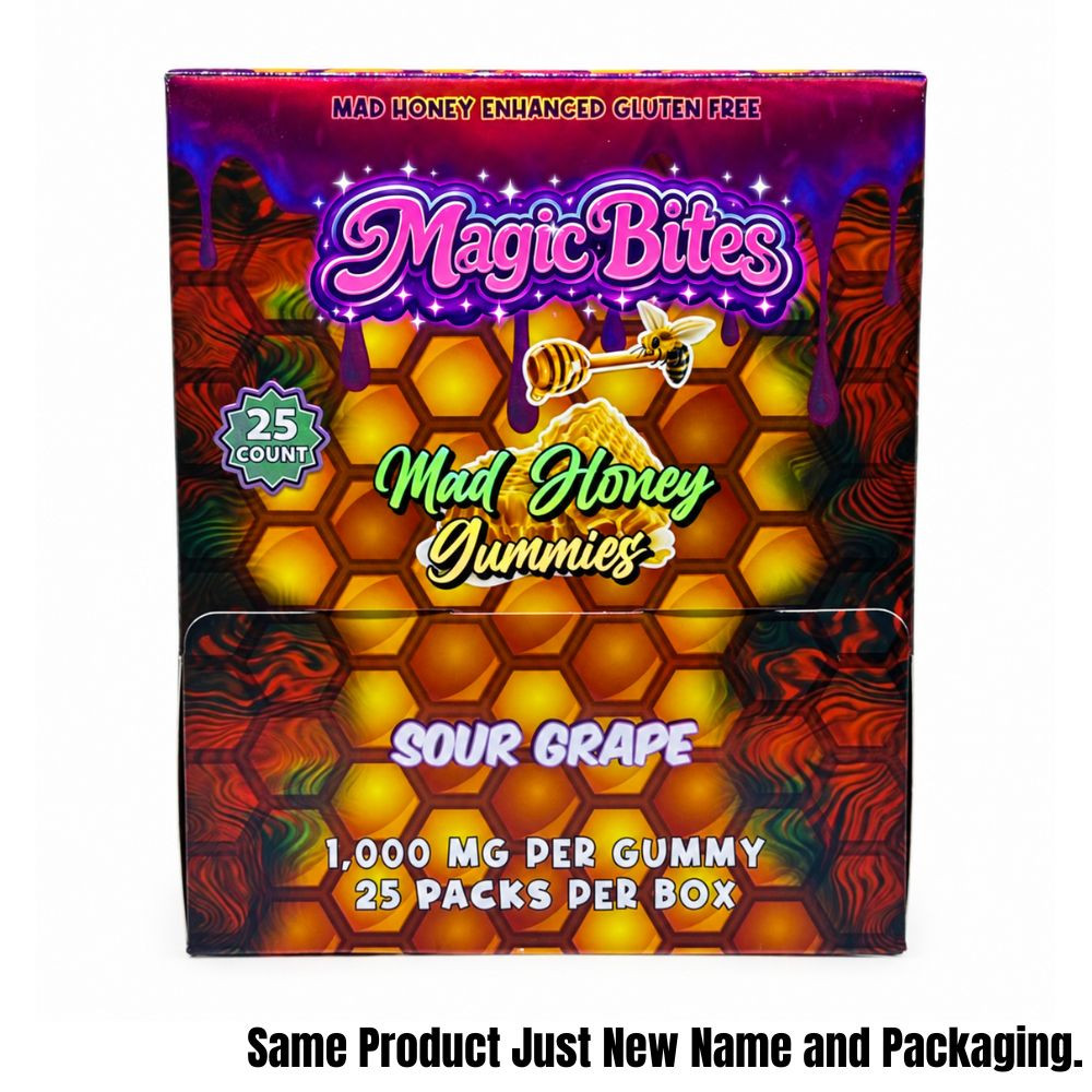 Stoned (Magic Bites) 1000mg Mad Honey Gummies - 25 ct. Display