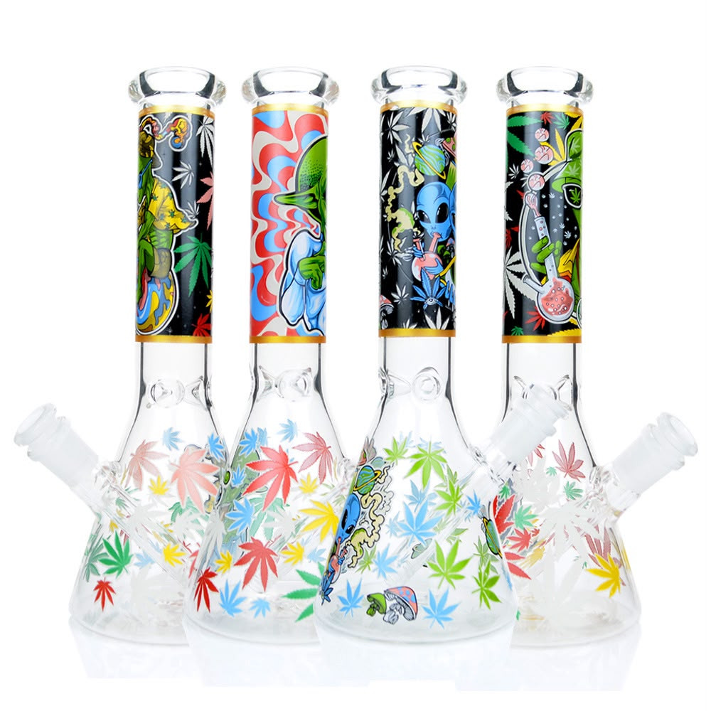 10" Alien Decal Beaker Water Pipe - Assorted