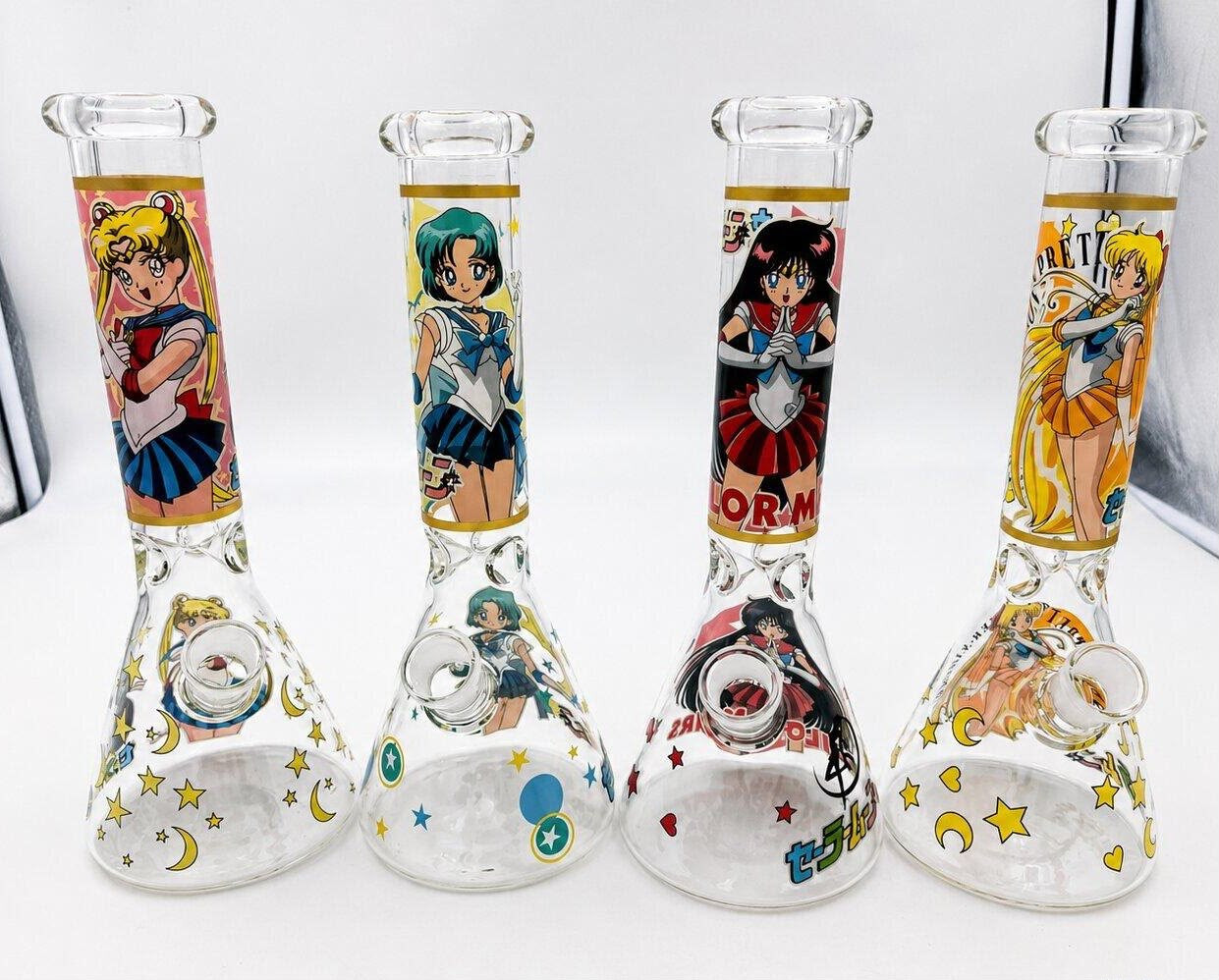 10" Moon Girls Decal Beaker Water Pipe - Assorted