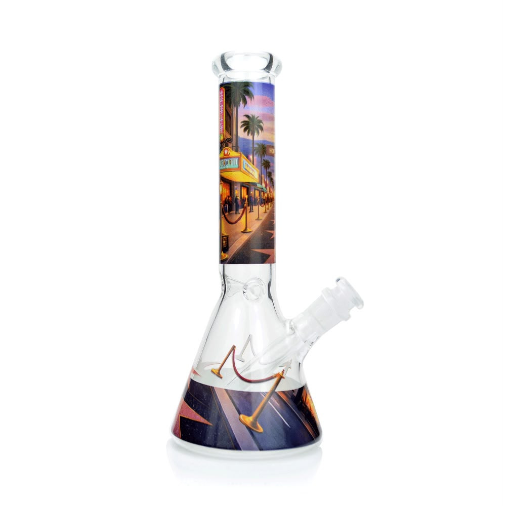 10" City Decal Beaker Water Pipe - Assorted