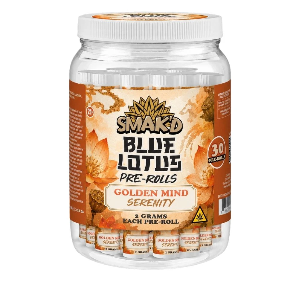 SMAK'D Blue Lotus Pre-Rolls - 30 ct. Jar