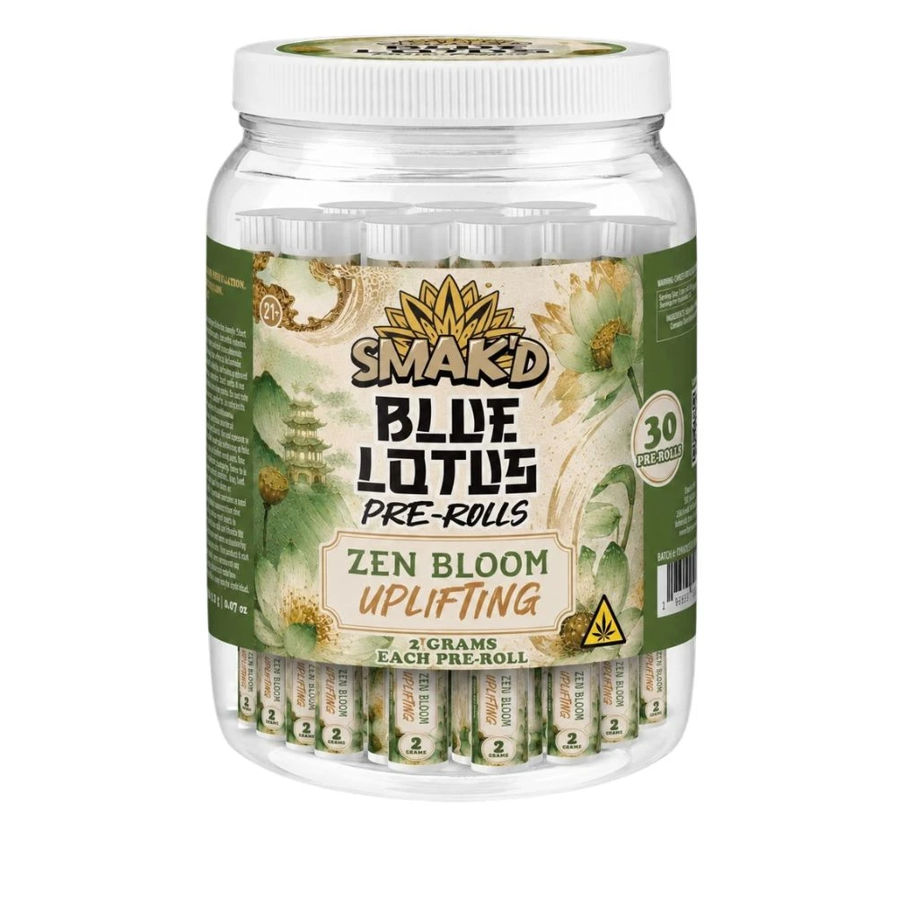 SMAK'D Blue Lotus Pre-Rolls - 30 ct. Jar