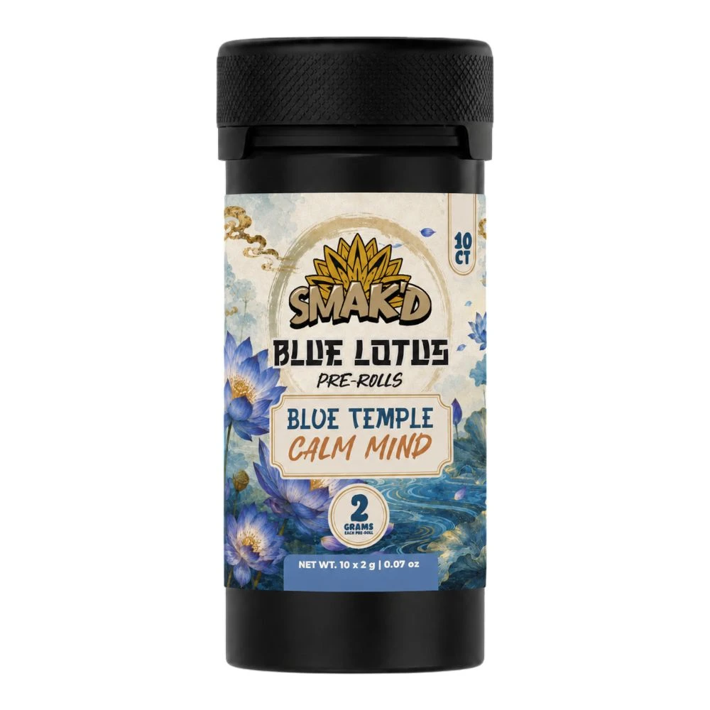 SMAK'D Blue Lotus Pre-Rolls - 10 ct. Jar