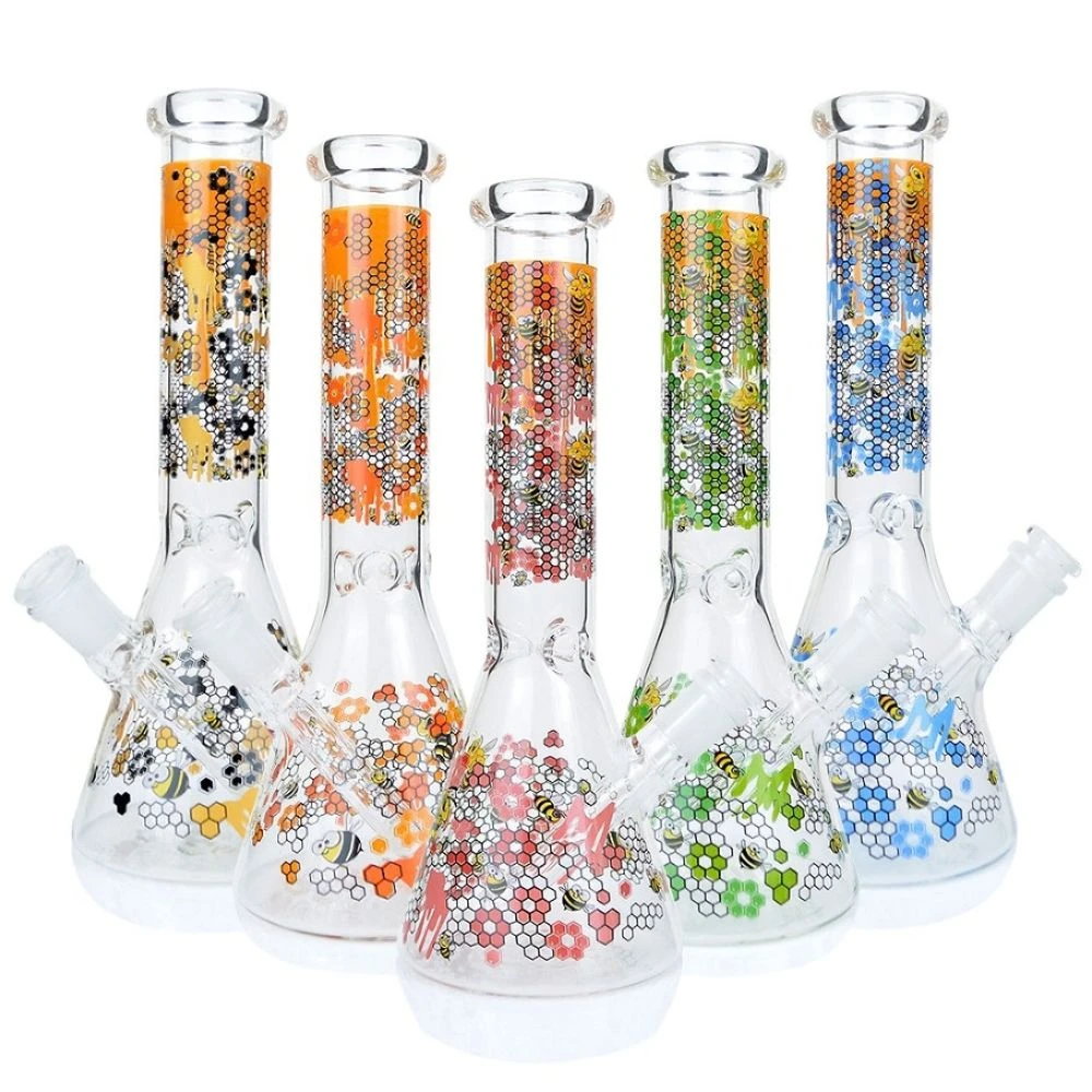 10" Printed Honeycomb + Bees Water Pipe - Assorted