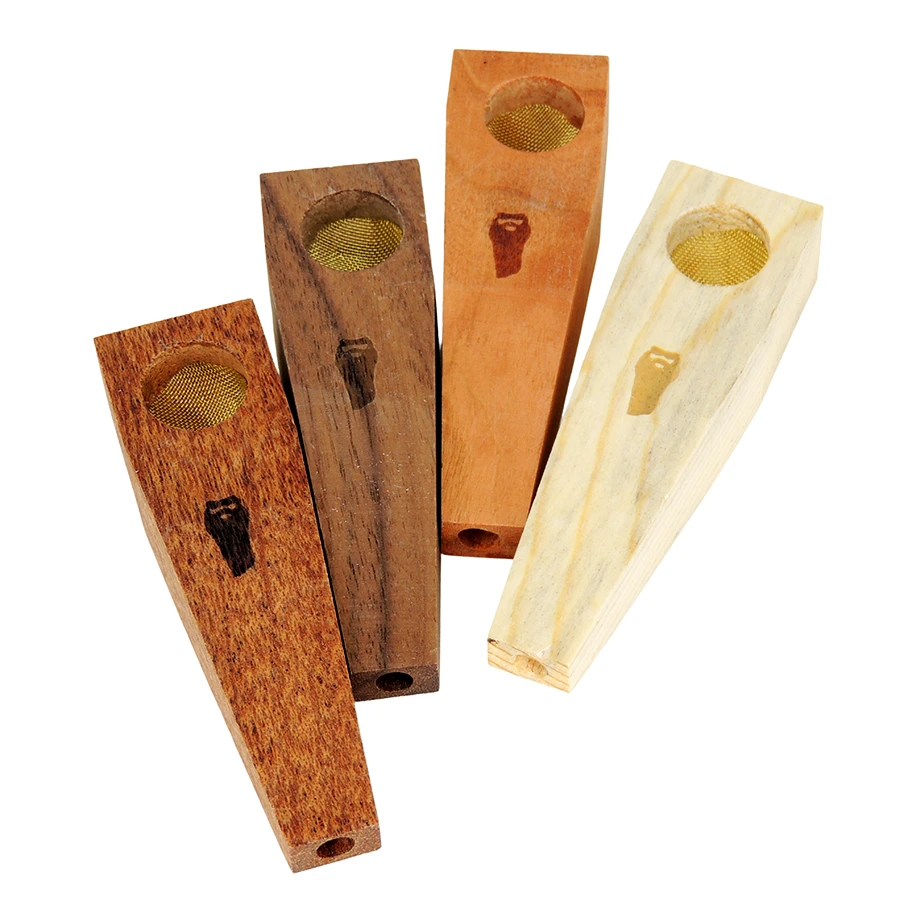 Bearded American Wood Pipe Square No Lid - Assorted