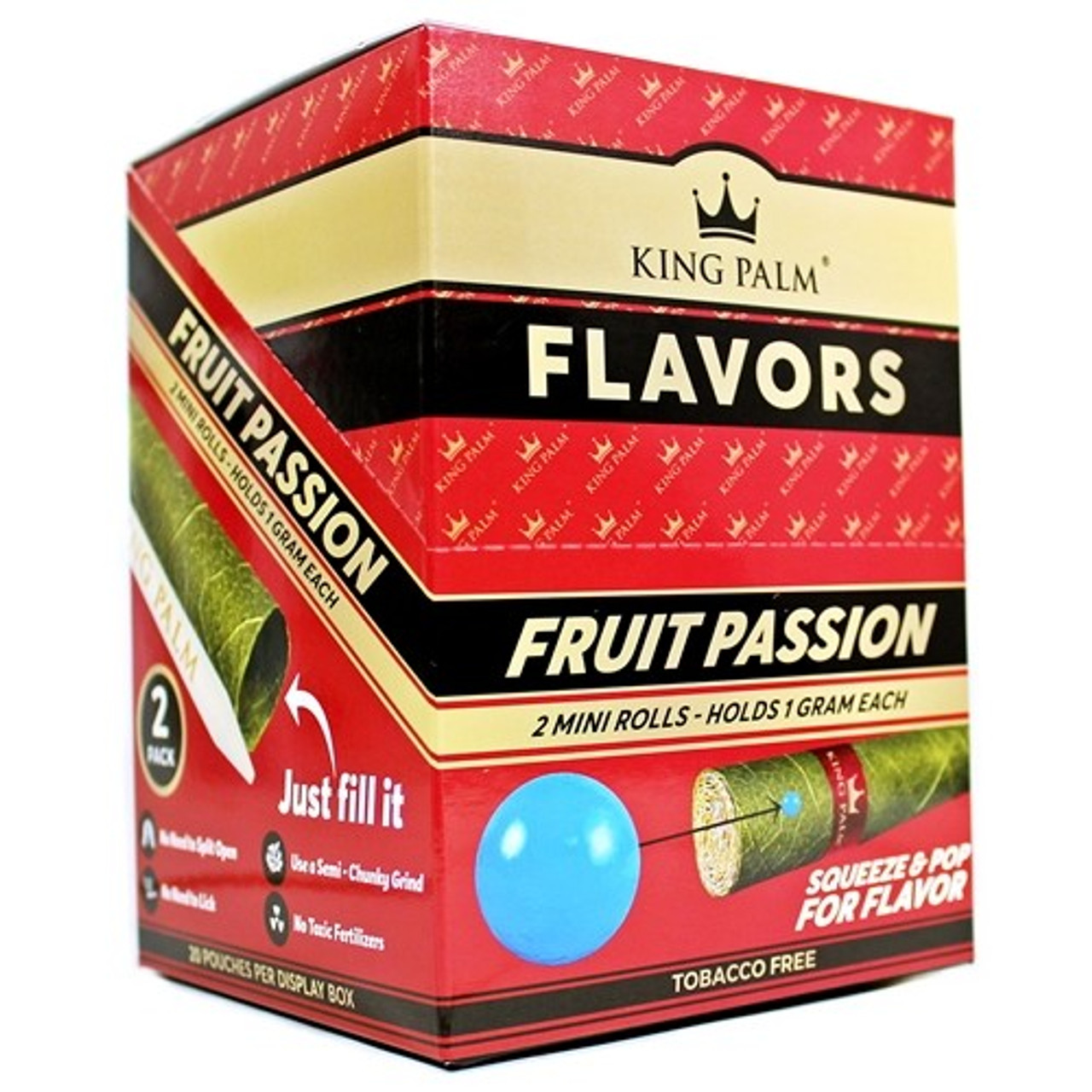 King Palm 2pk Mini - Fruit Passion - Display of 20