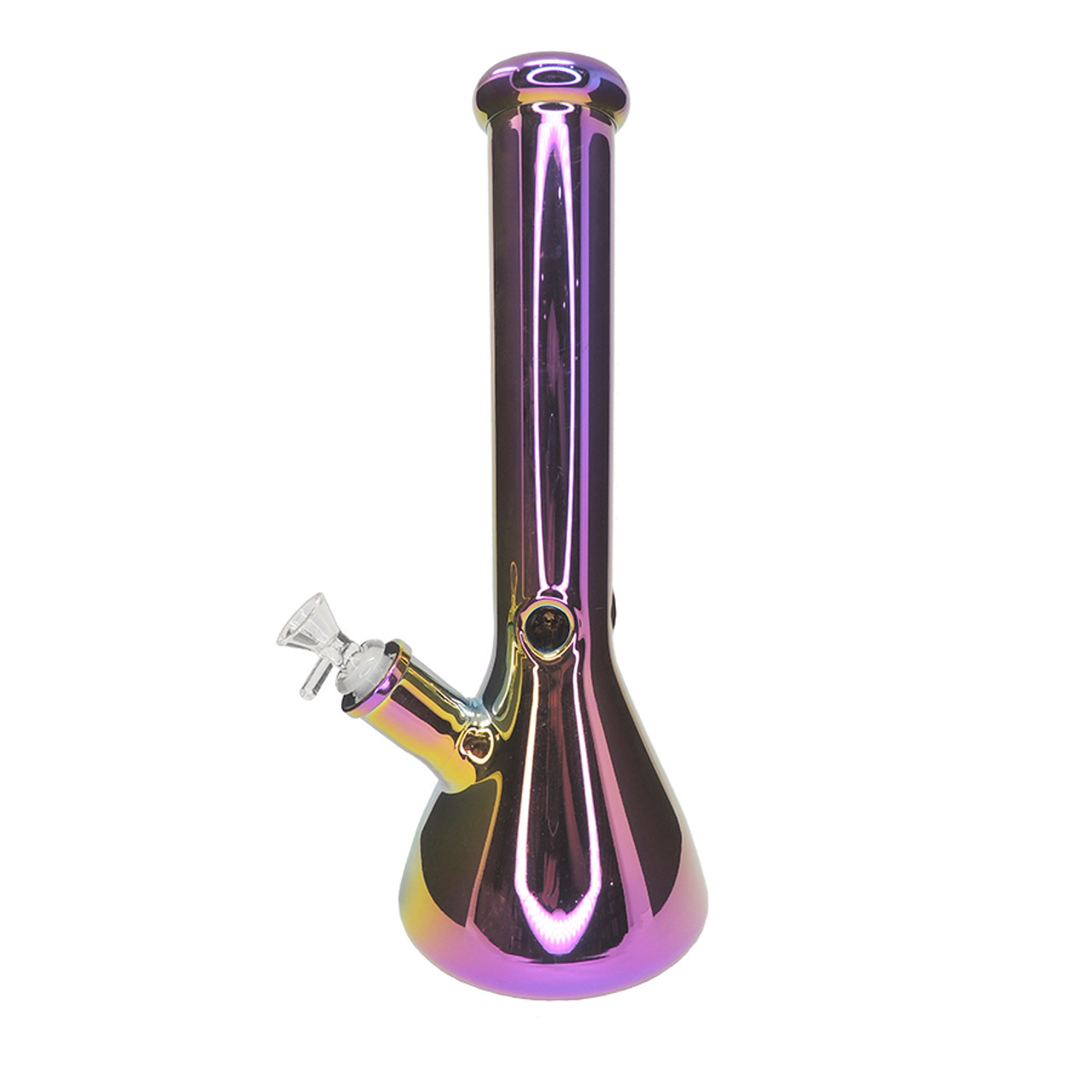 13" 7mm Beaker Electroplated with Ice Pinch - Purple