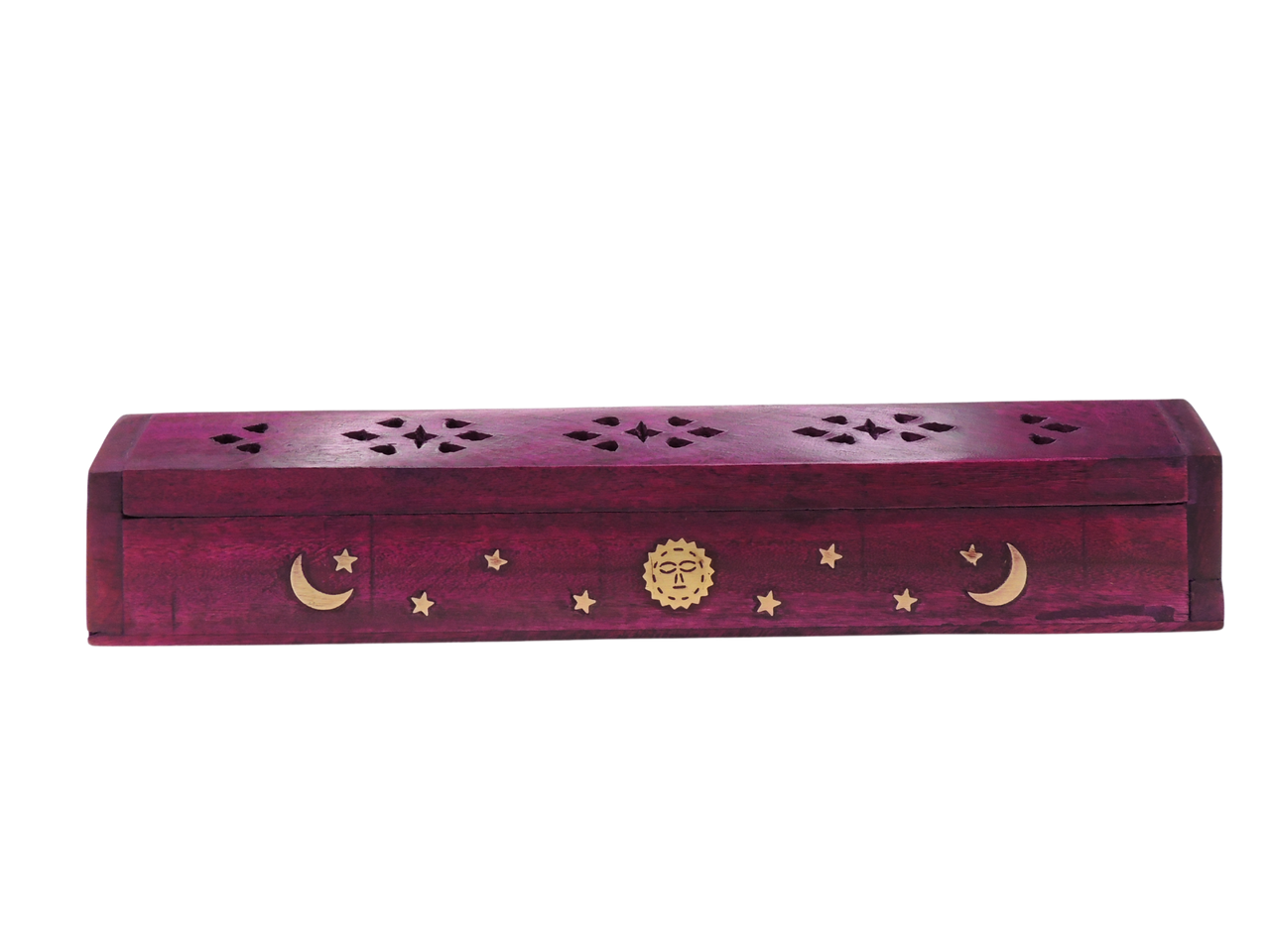 12" Color Wood Coffin Incense Burner - Assorted Colors