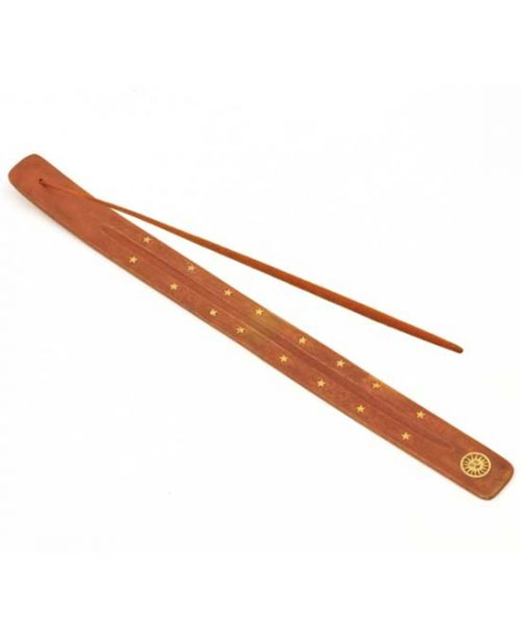 18" Wood Canoe Incense Burner - Sun Face - 12 ct.