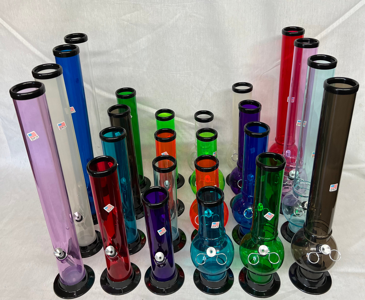 Acrylic Water Pipes 2" Diameter - Assorted 24 ct. - Mixed