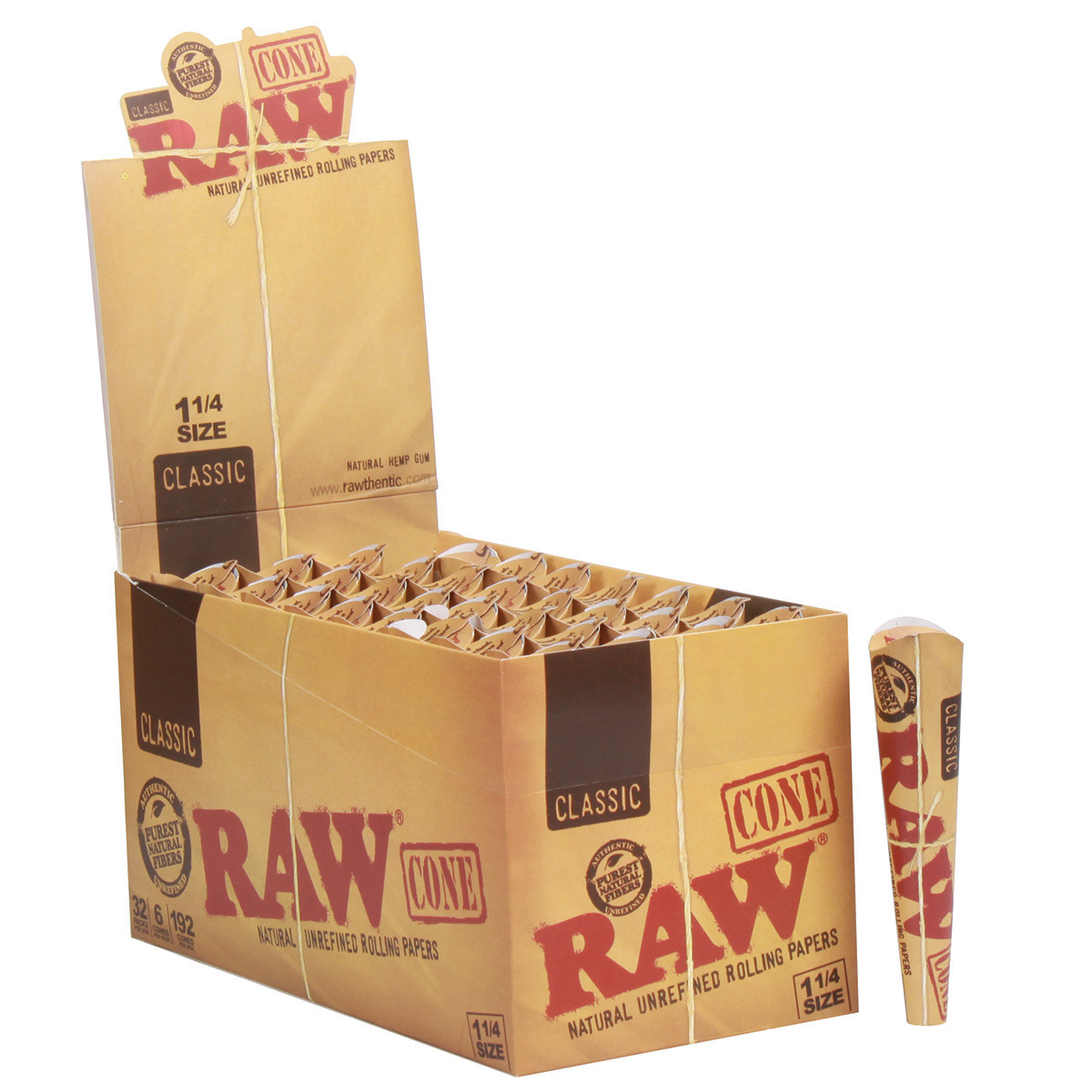 Raw Classic Cones 1.25 - 6 pk - 32 ct. Display