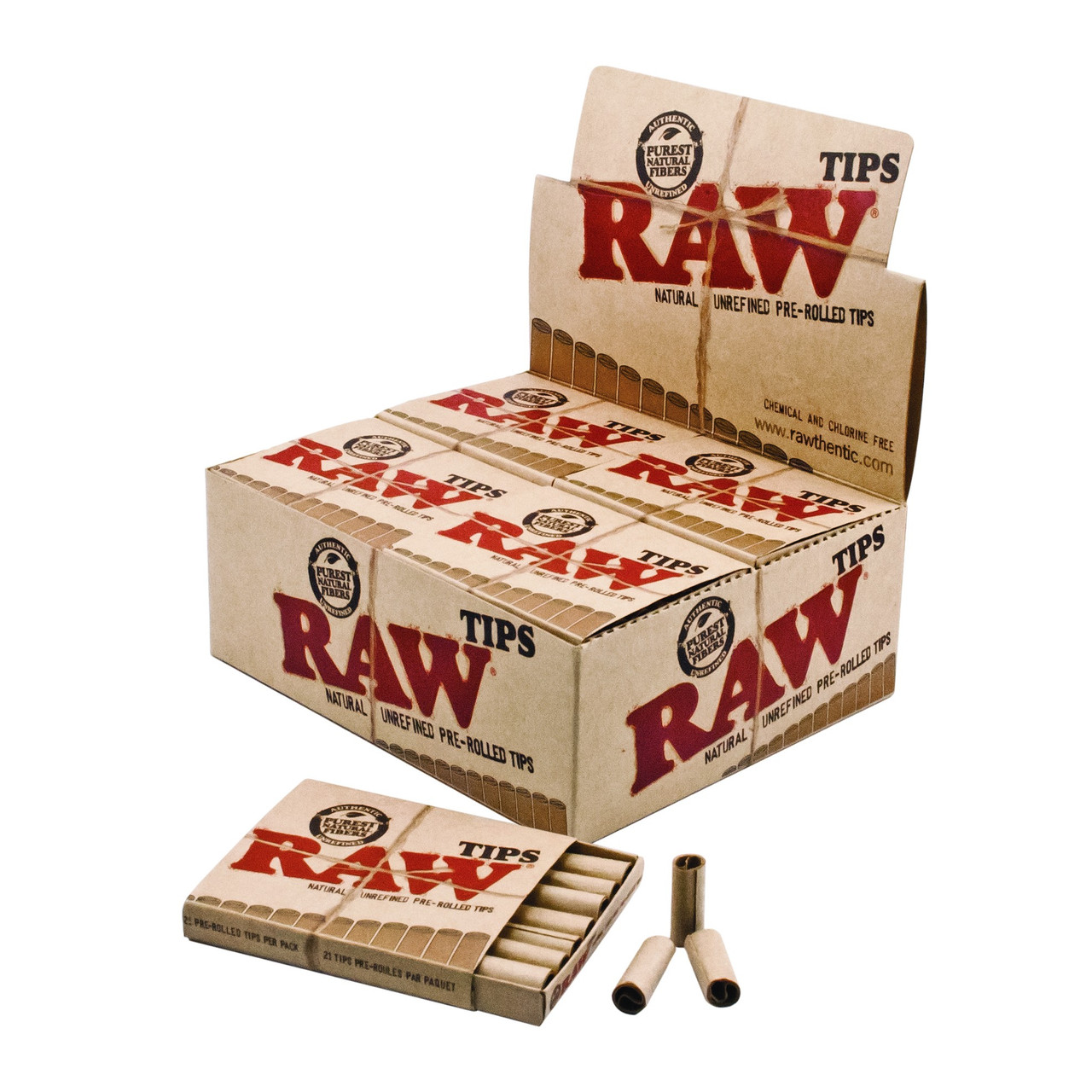 Raw Pre-Rolled Tips - 20 ct. Display