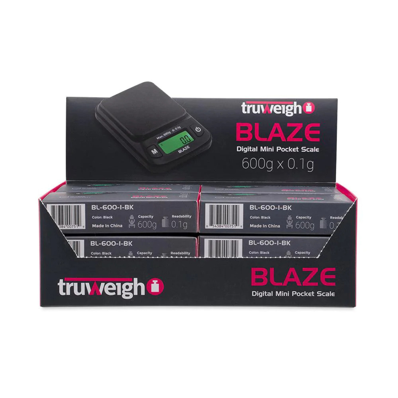 Truweigh Blaze Scale - 600g x 0.1g - Black - 12 ct. Display