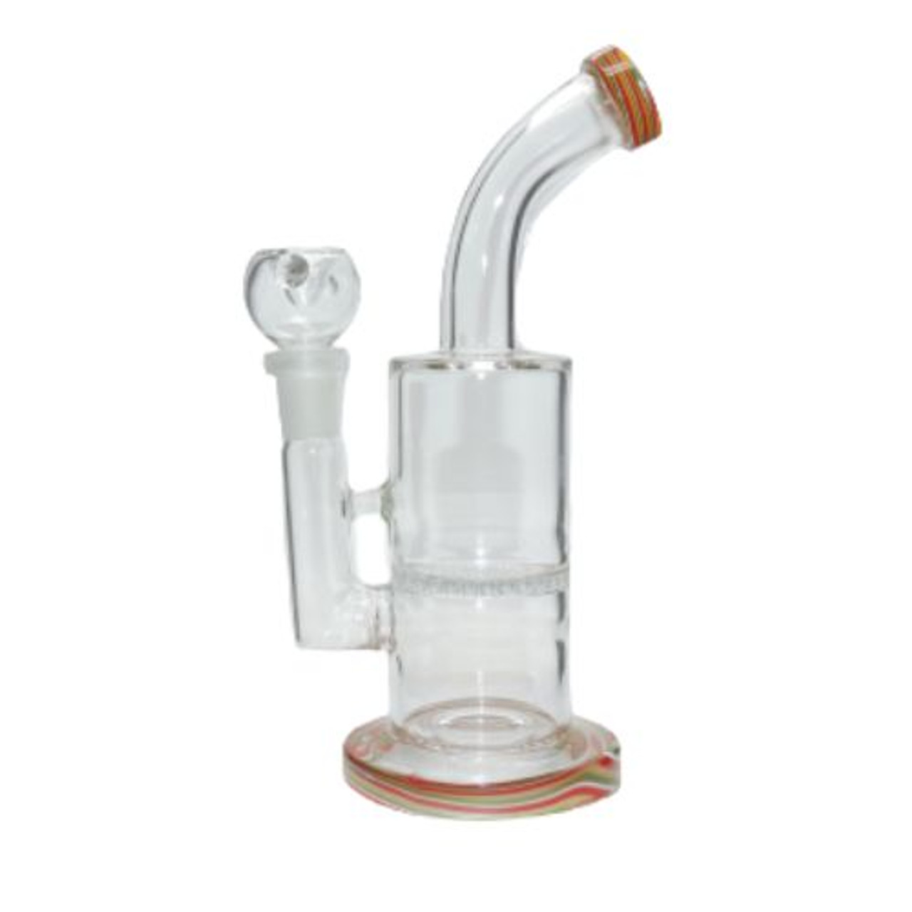 8" Bent Neck Honeycomb Perc Glass Water Pipe