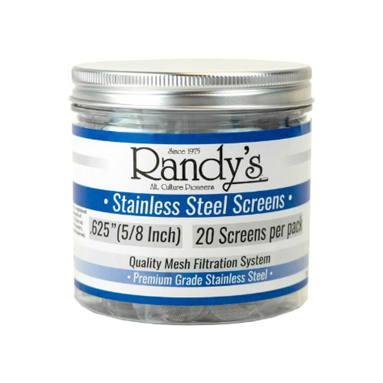 Randy's .625" Stainless Steel Screen Jar - 36 ct.