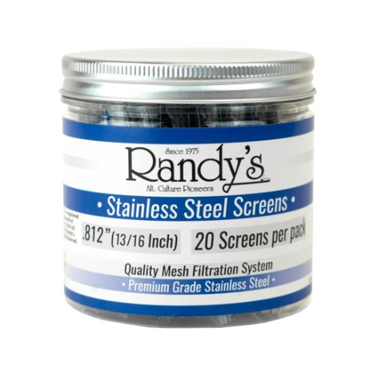 Randy's .812" Stainless Steel Screen Jar - 36 ct.