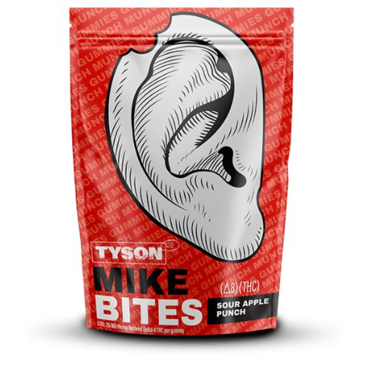 Tyson 2.0 Mike Bites 500mg D-8 Gummies - Sour Apple Punch - 10 ct. Display