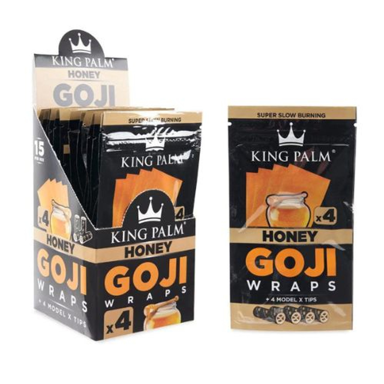 King Palm Goji Wraps 4 pk. - Honey - 15 ct. Display