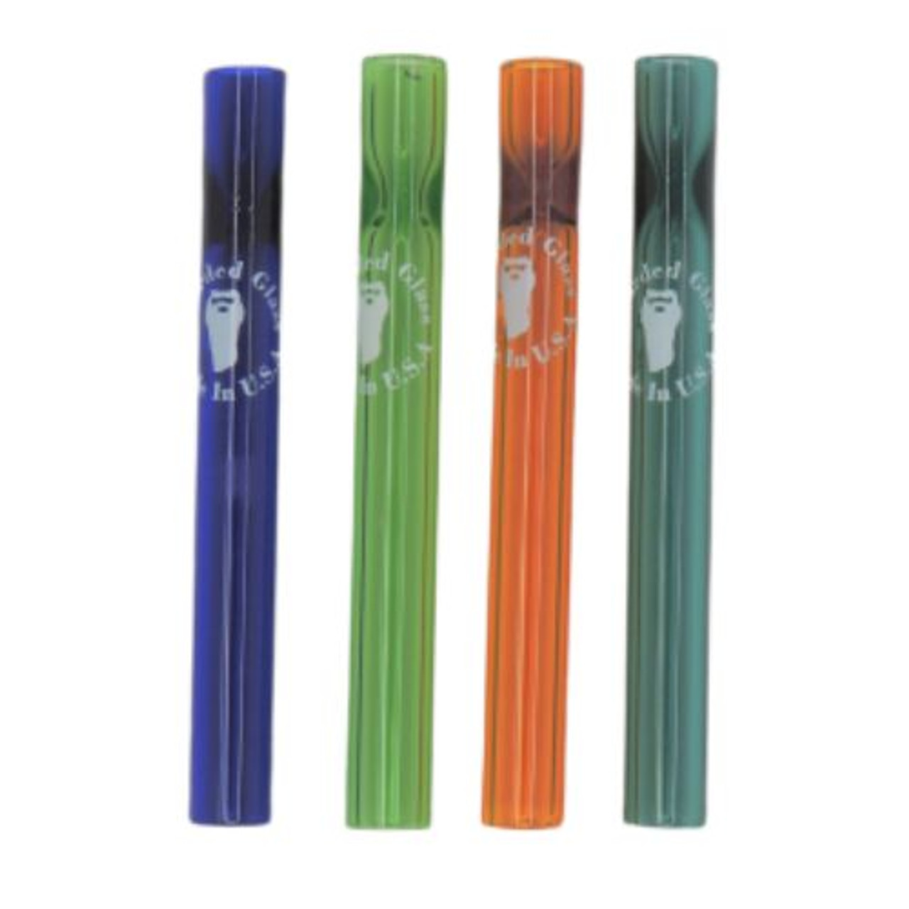 Bearded Long 4" Glass Chillum - Assorted Colors