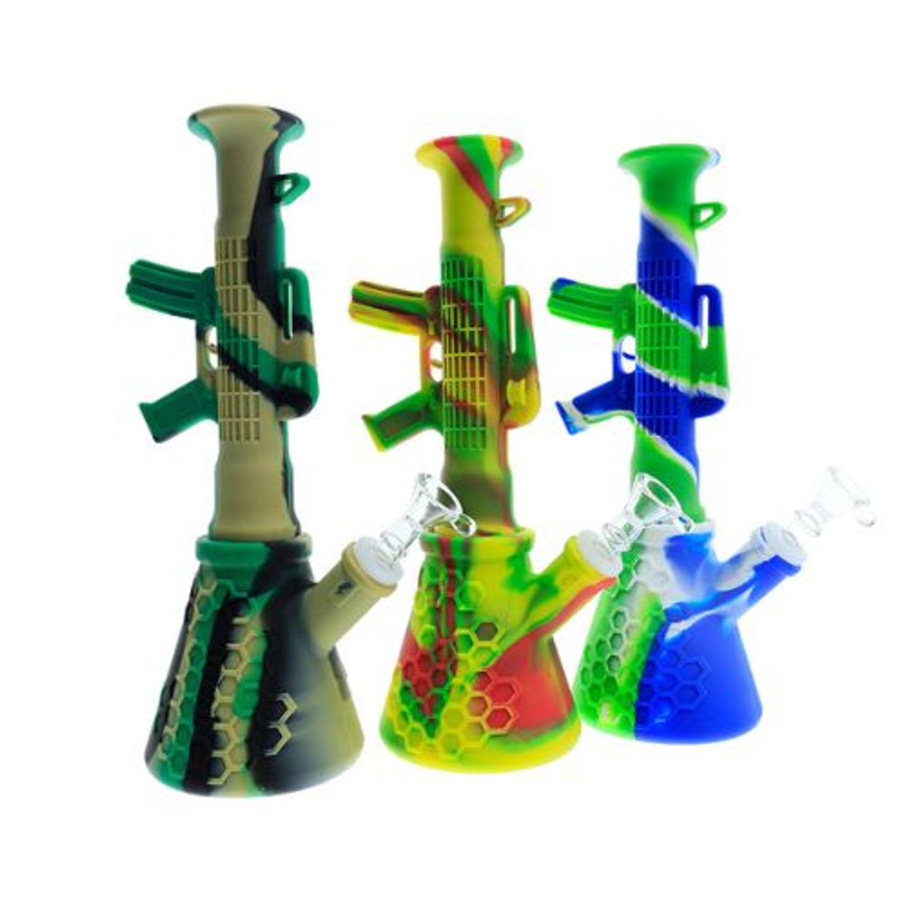 11" Silicone Gun Water Pipe - Assorted Colors