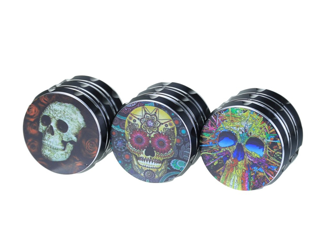 Grind Eeze 63mm Drum Grinder with Skull Design - Assorted