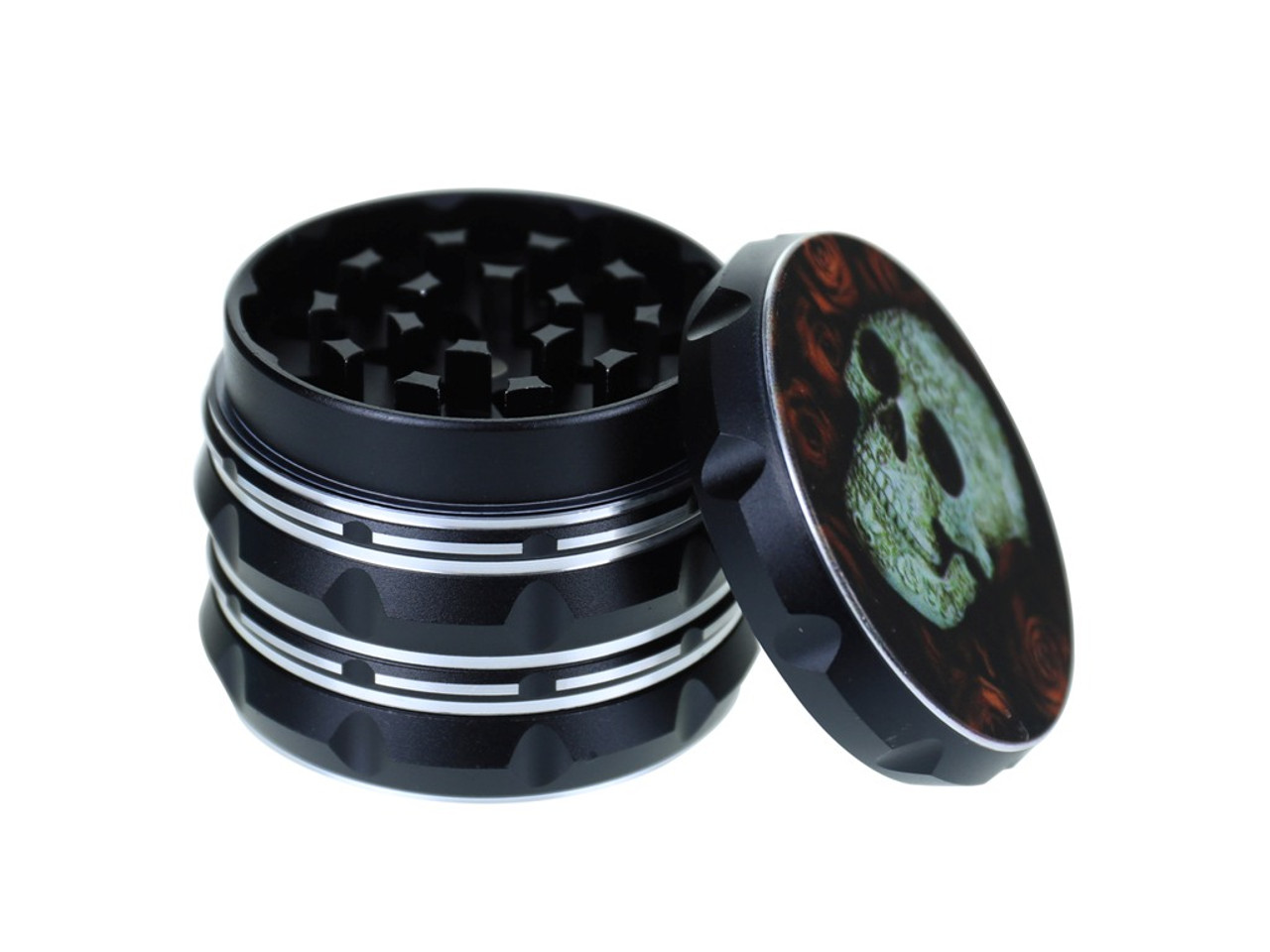 Grind Eeze 63mm Drum Grinder with Skull Design - Assorted