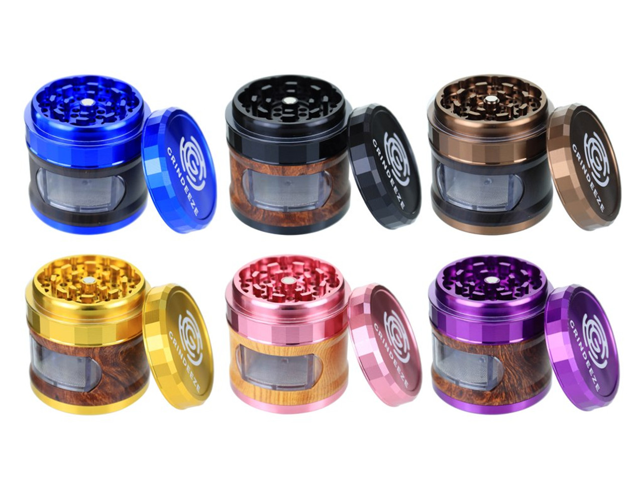Grind Eeze 63mm Grinder with Pull Out Side and Grain Finish - Assorted Colors