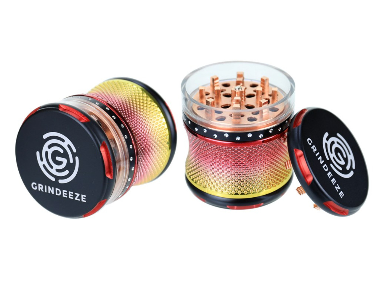 Grind Eeze 63mm Flared Base with See Through Top Grinder - Assorted Colors