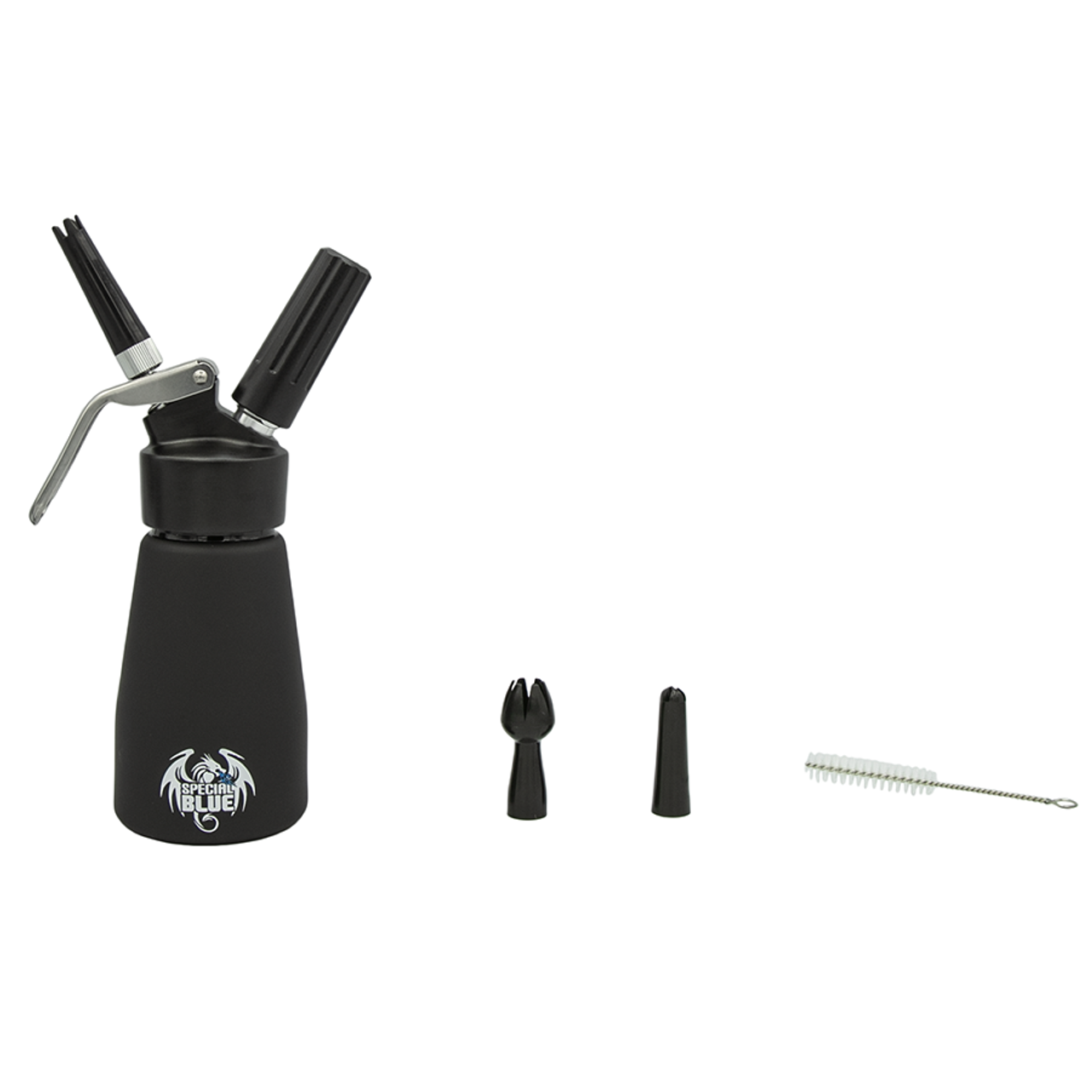 Suede Aluminum Whip Dispenser - Black